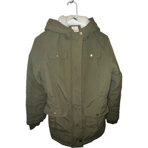 Cat & Jack Olive Hooded Puffer Jacket